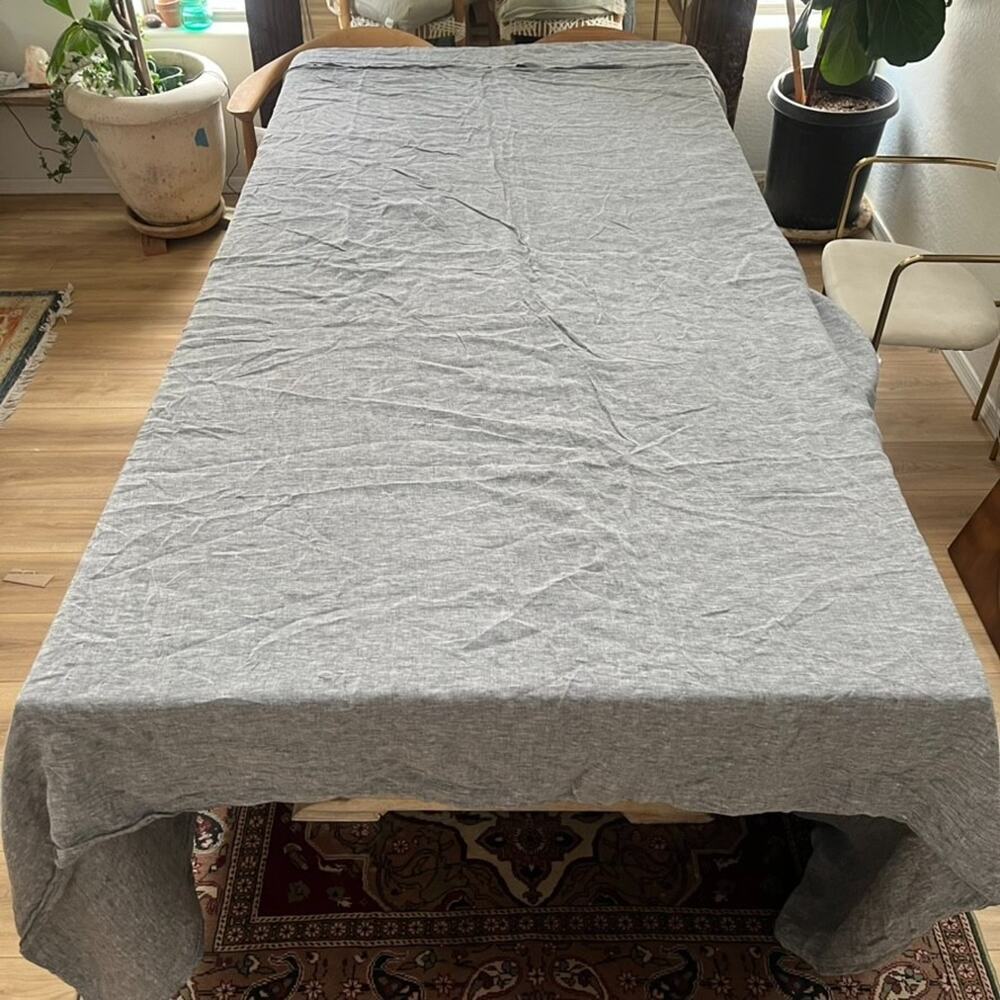 Brooklinen King Size Linen Duvet Cover Chambray Button Closure